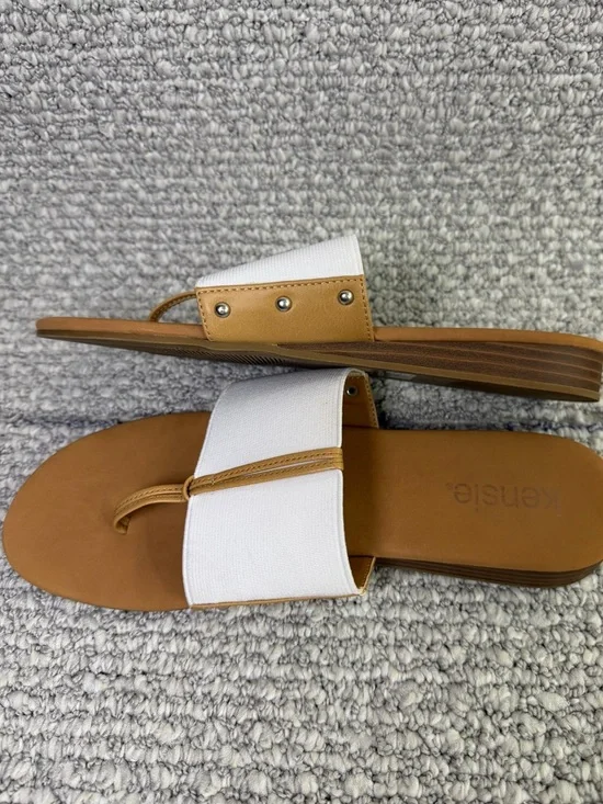 kensie Flip-Flop Sandals in white and, coastal-resort style Women size 9 - Picture 7 of 7